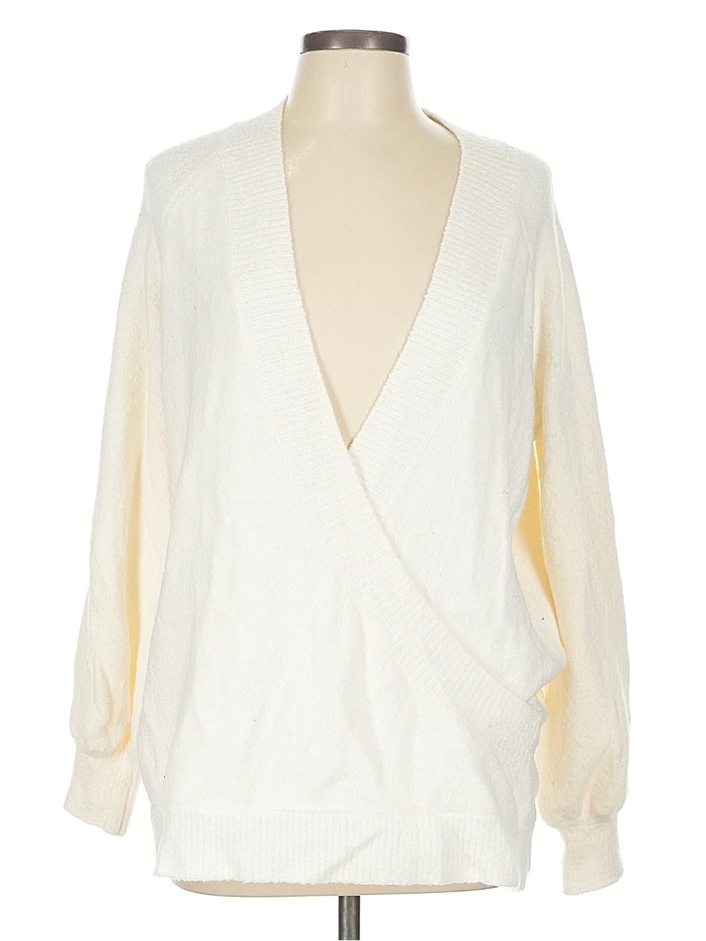 LOFT White Comfy Oversized Sweater Large